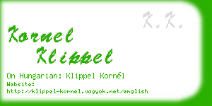kornel klippel business card